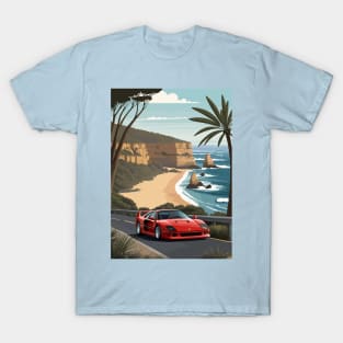 Italian Red F40 Classic Car Poster T-Shirt